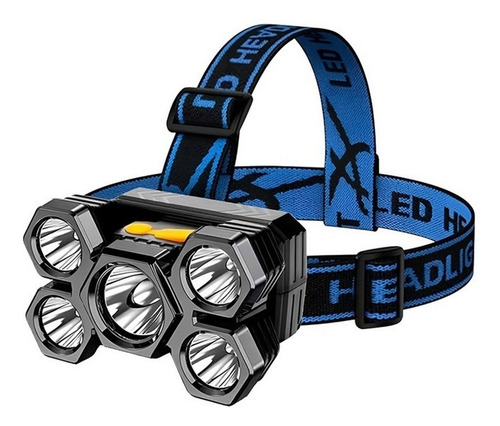 3pz Lampara Minera Potente Linterna Recargable 5 Led 4 Modos