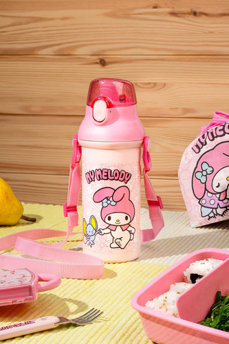 Skater My Melody Botella De Agua De Plástico Con Correa