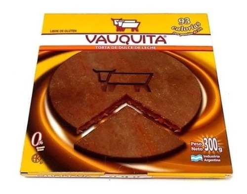 Vauquita torta circular 300gr dulce de leche 93cal por porcion sin tacc