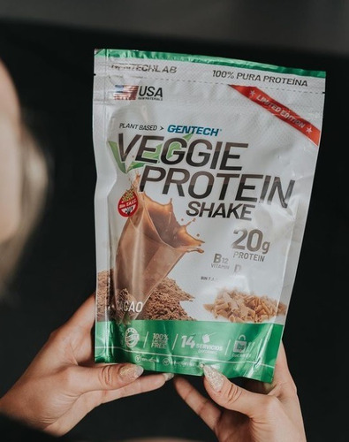 Imagen 2 de 3 de Veggie Shake Protein Prote Arvejas En Polvo Vegana Gentech