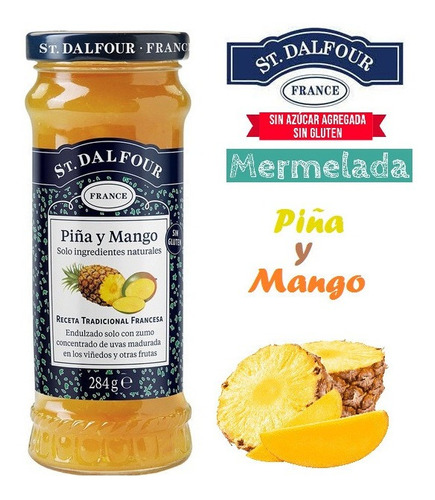 Mermelada  Piña Y Mango -sin Azúcar Añadida - 100% Fruta  