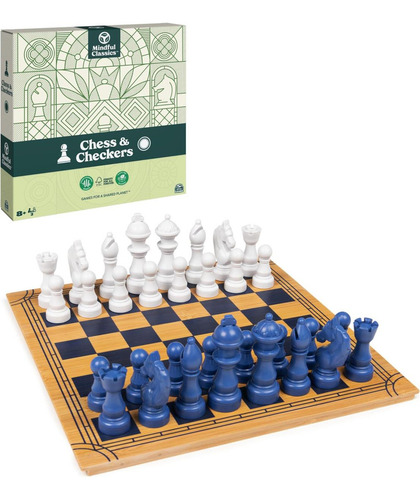 Mindful Classics, Juego De Mesa De Ajedrez Y Damas Con Caja
