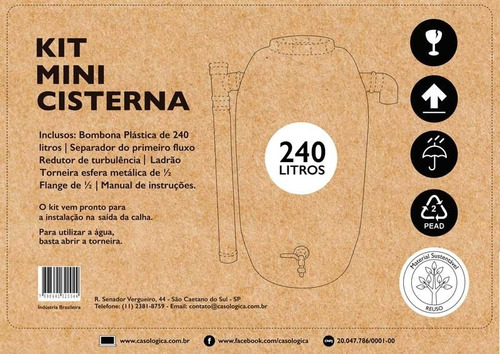 Imagem 8 de 8 de Kit Mini Cisterna 240l - Bombona / Tambor / Barrica / Barril