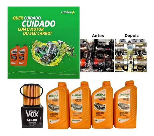 Kit Troca Óleo Lubrax 5w30 Filtro Citroen C3 Tds 2001 A 2015