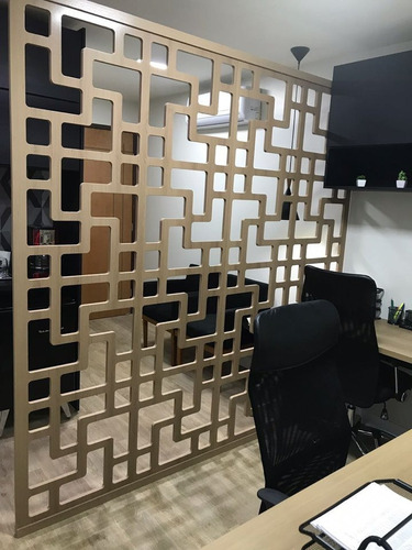 Painel Vazado Divisória 3,0x2,74 Mdf 25mm Cru + Suportes