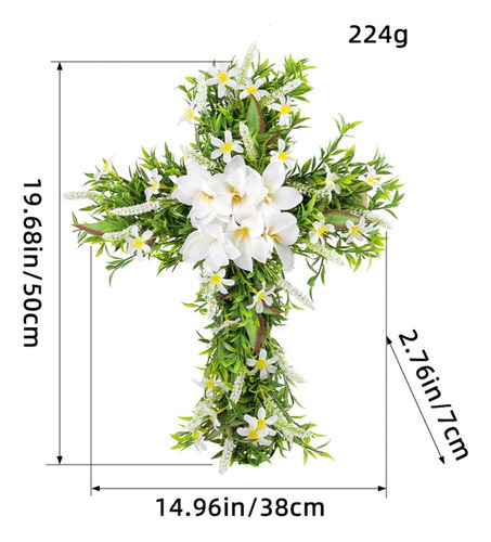 Corona De Pascua Con Diseño Floral Para Decoración De