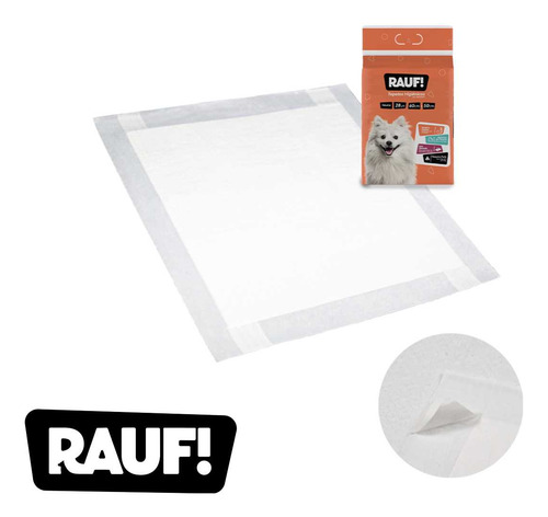 Tapete Cachorro Rauf Neutro 60x50 - Pacote Com 6 Un