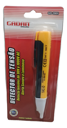Detector De Tensão Gadan Gd-3900: Precisão E Confiabilidade Amarelo