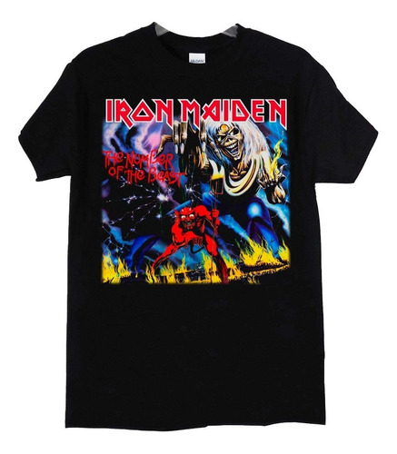 Iron Maiden The Number Of The Beast Polera Negra Hombre