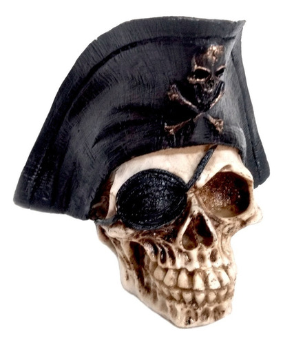Cranio Capitão Pirata Com Chapéu - Caveira - Esqueleto Cor Preto