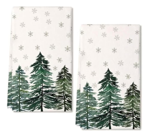Juego 2 Toallas Cocina Navidad Copo De Nieve Arbol Navidad