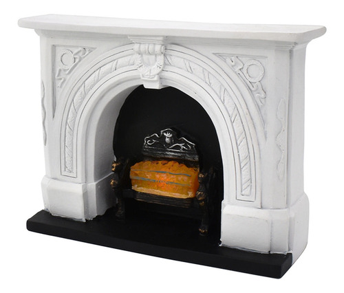 Chimenea En Miniatura Tallada Muebles De Luz Roja Para