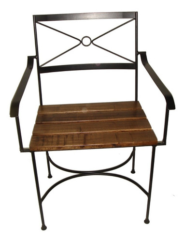 Imagen 2 de 5 de Sillon De Hierro Forja Modelo Campo Estilo Moderno Madera