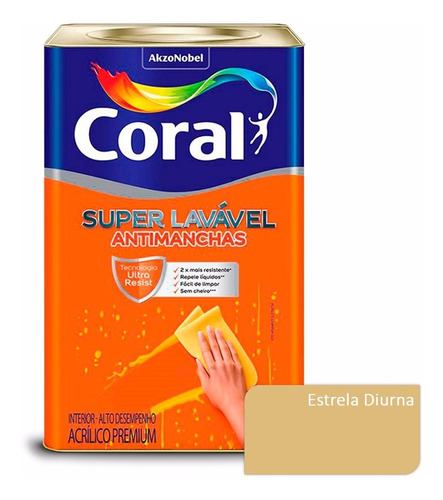  Tinta Acrílica Superlavável Coral Estrela Diurna 16 Litros