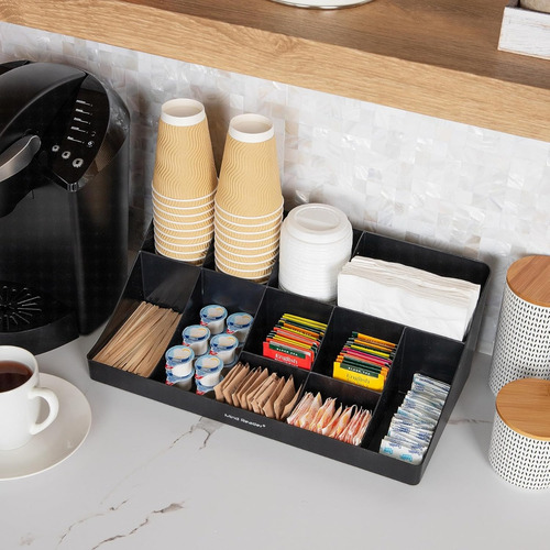 Centro De Condimentos Con Espacios Para Café Y Snacks Negro