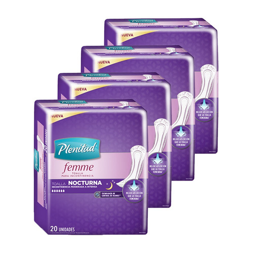 Plenitud Toalla Nocturna Femme X 20 Unidades Pack X 4