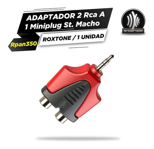 Imagen 3 de 7 de Adaptador 2 Rca Aminiplug Stereo Macho Roxtone Rpan350