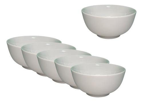 De 6 Tazón Bowl Multiusos Cereal Postre 12.5 Cms Blanco Blanco