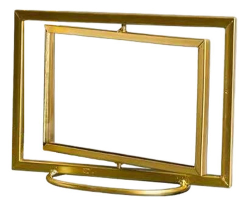 Moldura Para Fotos Flutuante De Metal 17,5x7,5x13cm Dourado