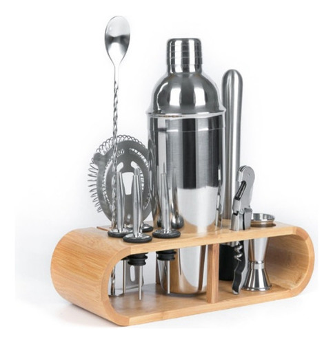 A Kit De Cóctel De 12 Piezas Bartender Jigger Abrebotellas