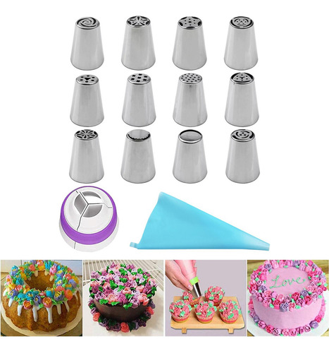 2 Kit De Tubería De Glaseado De Puntas De Tuberías 14