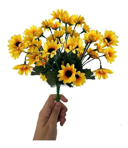 Buque Girassol C/ 22 Flores Montagem De Arranjos Decoração Cor Girassol Amarelo