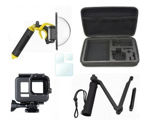 Kit P Gopro Hero 8 Black Dome Mala Estanque Película 3 Way 