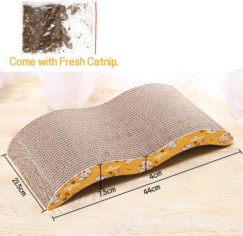 Rascador Para Gatos Carton Corrugado Rascador Con Catnip Onda Gato Gimnasio Marrón Claro
