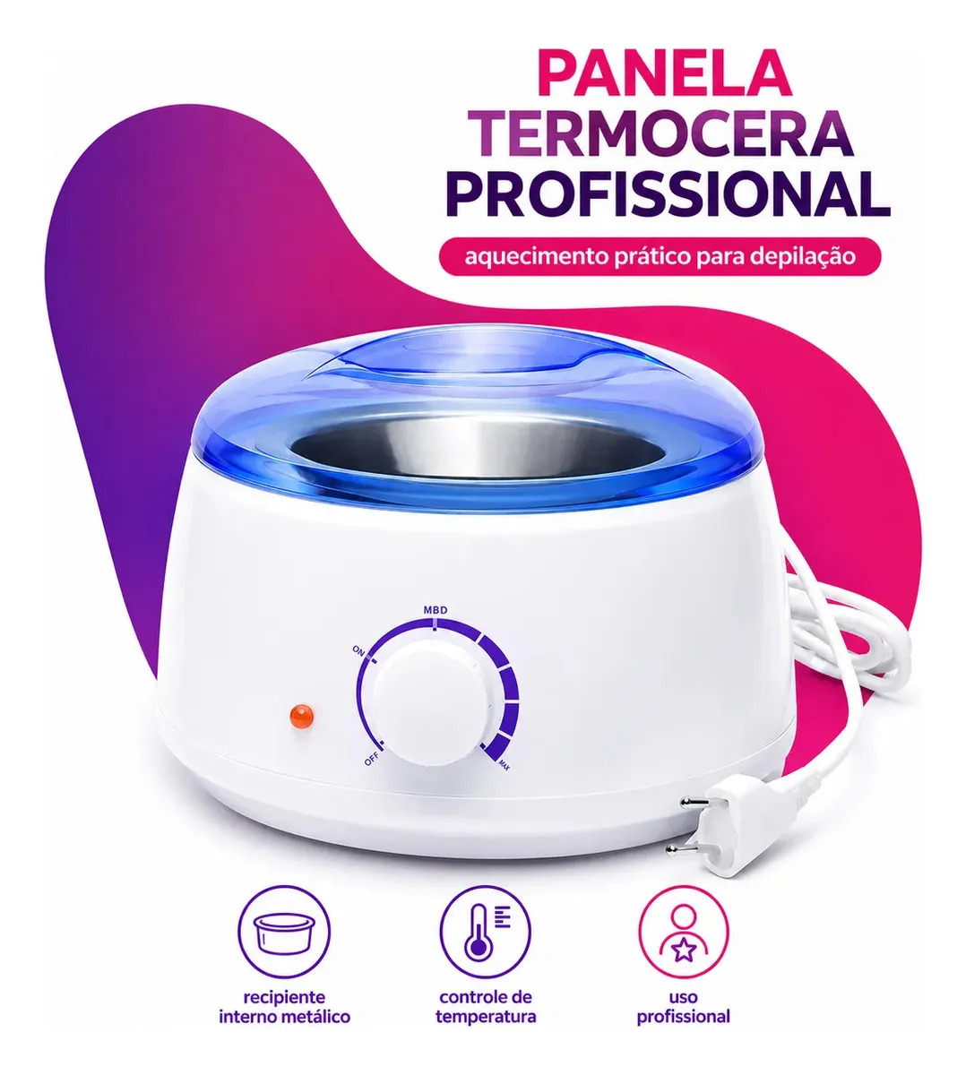 Panela Cera Quente Aquecedor Elétrica Depilação Termocera BMED