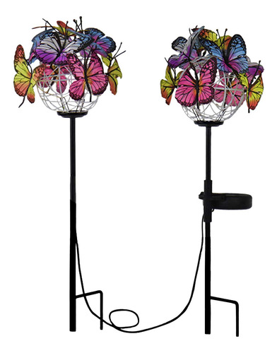 Luz Nocturna En L Con Forma De Estaca Solar, Mariposas, Luce