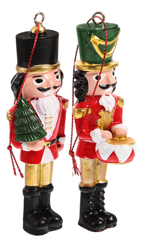 2pc Small Nutcracker Pendant Resin Craft Nutcracker Puppet H