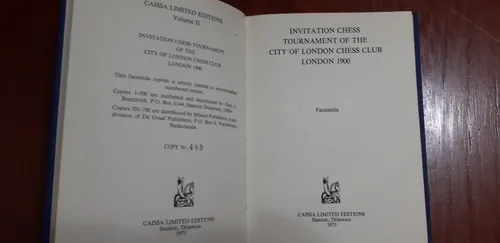Torneo De Ajedrez Londres 1900 (Usado)