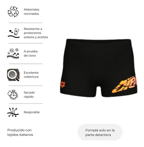 Short Malla Nene Nataci&oacute;n Arena Lettering Jr Resiste Cloro