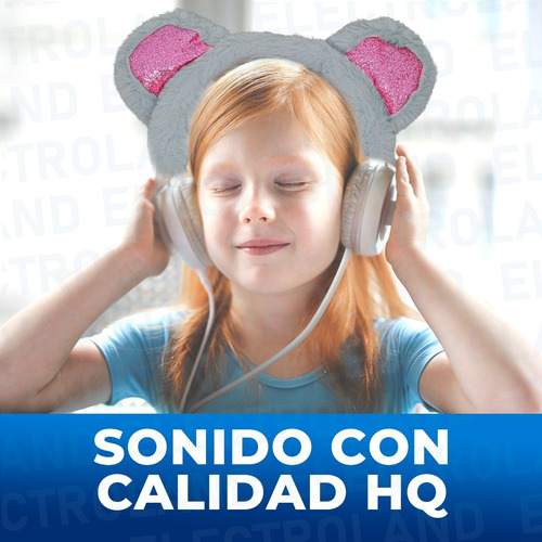 Imagen 6 de 10 de Auriculares Stereo Orejas Zorro Vincha Peluche Cable 1,5mts