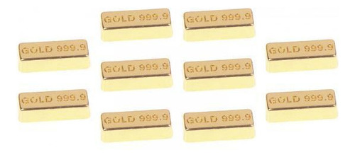 Nuevo 2 X 10 Piezas Modelo De Barra De Oro Artificial 1:12