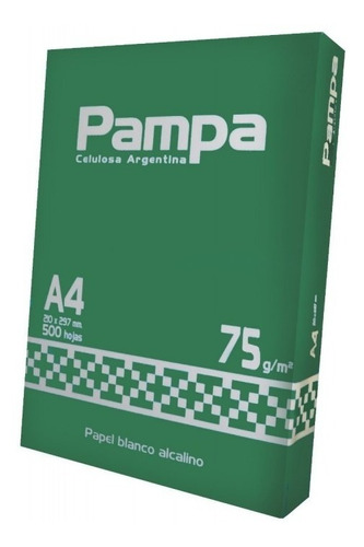 Papel Fotocopia Pampa A4 75g X500 Hojas Districomp Color Blanco