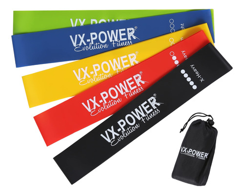 Vx-power - Juego De 5 Bandas De Resistencia  Bandas Elastic