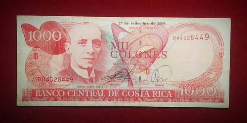 Billete 1000 Colones Costa Rica 2004 Pick 264 E Soley Güell