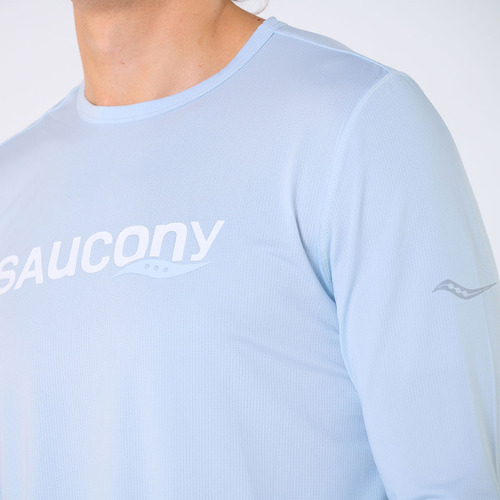 Remera Manga Larga Hombre Saucony Stopwatch Graphic Blue