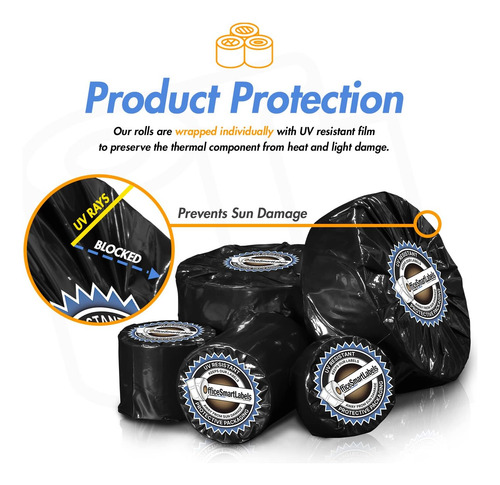 2,5 cm Core 1,5 x 1 zebra Direct Thermal Label...