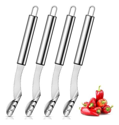 2 Pieces Stainless Steel Pepper Seed Remover . .