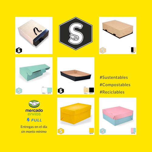 25 Cajas Estuches Bijouterie Compostable (bt) 8,5x8,5x4,5 Cm