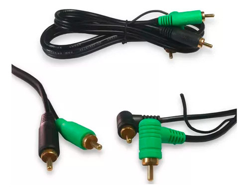 Cabo Rca Transmissor Áudio Preto 4mm 5 Metros Conector L