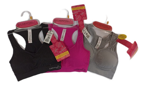 Top De Algodon Juego 3 Piezas Con Pads Preformados Colores
