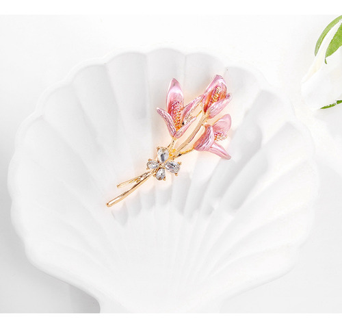 Broches Retro Elegantes Con Flores Rosas Para Bodas, Fiestas