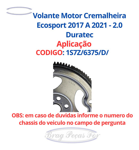 Volante Motor Cremalheira Ecosport 2017 A 2021 - 2.0 Duratec