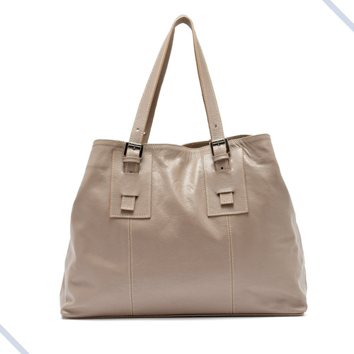 Bolsa Feminina Shopper Saco Grande Couro Legítimo Ombro Caqu