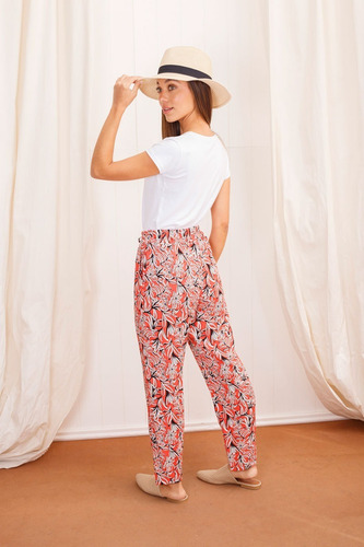 Imagen 4 de 7 de Pantalon Babucha Fibrana Estampada Mujer