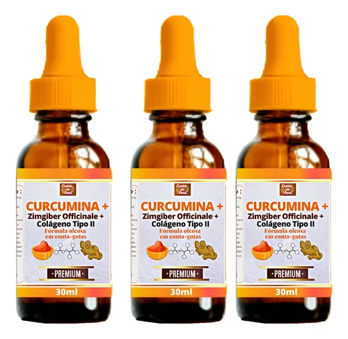 comprar Curcumina, Zimgiber Officinale, Colágeno Tipo 2, 30ml, 3x