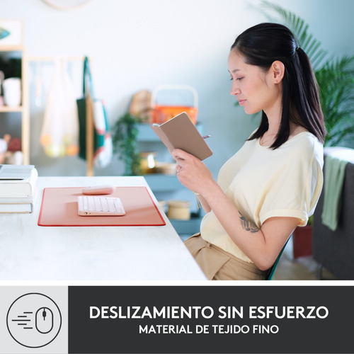 Imagen 7 de 10 de Mousepad Logitech Desk Mat Studio Series Rose